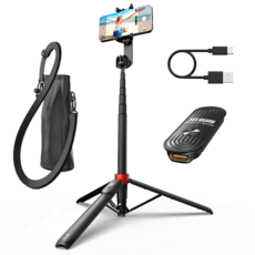 셀루미 Type C 충전 풀 포퍼먼스 스마트폰 셀카봉삼각대 130cm, SEL-CT1300M-PRO, 블랙 + 레드, 1개