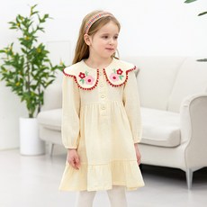 WALTONKIDS 女童波浪領楊柳紗連身裙