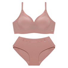 GLAM GONGGAM 無痕熱壓Epeul無鋼圈無縫裸感肩帶鉤扣式內衣 + 三角褲套組