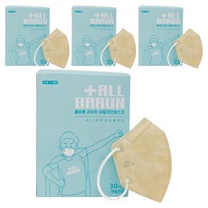 ALLBARUN 라이트 비말차단마스크 소형 KF-AD, 30개입, 4개, 베이지