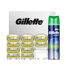 질레트 프로쉴드 면도날 옐로우 10p + 시리즈젤 195g 세트, 2종, 1세트