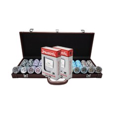 다싸몰 스타 숫자칩 포커 카지노칩 브라운 가방 500P 세트, 랜덤발송(사각칩), 브라운(케이스), 1개