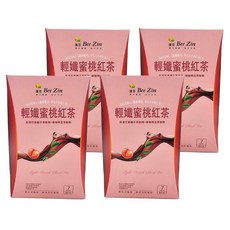 Bee Zin 康萃 輕孅蜜桃紅茶 綠咖啡豆萃取 蜜桃紅茶口味 含豐富膳食纖維, 12g, 7包, 4盒