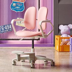 듀오백 아동용 밀키 스탑캐스터 의자 MI-218HSF 방문설치, 마일드 핑크