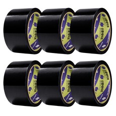 신흥테이프 칼라 박스테이프 검정 50m, 6개