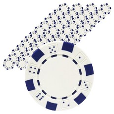 Dasadotcom 國際規格彩色撲克籌碼, 50個, 白色