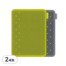 실리콘 국내생산 수세미(L) 2종 세트 (올리브 1P + 그레이 1P), 2세트