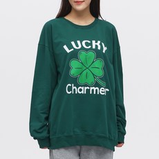 Elsso 幸運字母印花Oversize毛圈大學T