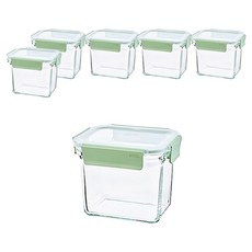 글라스락 퓨어 릴렉스 그린 직도어, 6개, 920ml