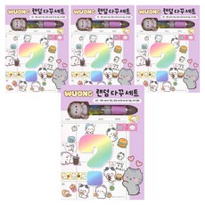 朝鮮文具房 Uongi隨機手帳裝飾套組 筆 紙膠帶 貼紙 Uongi隨機手帳裝飾 2入組, 紫色, 2套