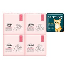 시크릿데이 NEW 산모패드 10p x 4팩 + 코튼 롱 팬티라이너 20p, 1세트