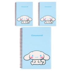 三麗鷗 線圈PP封面橫線筆記本 大耳狗喜拿, 3個, 藍色