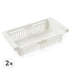다윗트 냉장고 서랍형 보관 바구니, 화이트, 2개