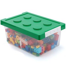 Living Flow 可愛積木多功能收納箱, 綠色, 1個