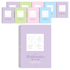 PENPIA 3000 4分隔數學彈簧筆記本, 10個, 隨機出貨