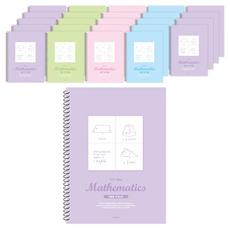 PENPIA 3000 4分隔數學彈簧筆記本, 25個, 隨機出貨