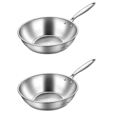 CASANI IH爐適用Cucina系列單柄不鏽鋼炒鍋, 28cm, 2個