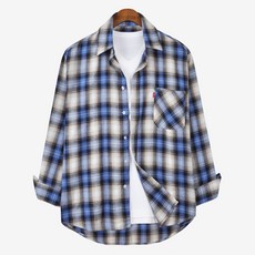 GUYSTORY 長袖休閒大格紋襯衫