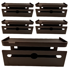 多功能紙巾架 附無痕貼片 加長旗艦款, 黑色, 5個