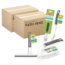 스카치브라이트 브러쉬 4종 세트 + 코맨드 훅 1p, 혼합색상, 2세트