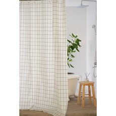 욕실 투명 불투명 패브릭 방수 샤워 커튼 모던 화이트 사각 + 커튼 고리 화이트 12p, 모던화이트 사각, 1개