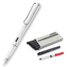 LAMY 鋼筆 Safari 錫盒套組, F, Shiny White