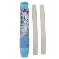 雷彩 自動按壓橡皮擦套組 (附2個補充芯), 粉藍, 1組