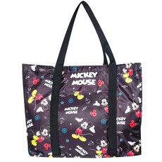 Disney 迪士尼 可折疊露營保冷束口野餐袋, 米奇 黑色, 26.64L