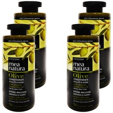 mea natura 橄欖光澤潤髮素, 100%希臘原裝進口, 專為頭髮毛躁、糾結梳不開設計, 柔順易梳, 300ml, 4瓶