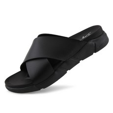 Dangolbeuro 男士舒適軟墊增高X型Decker拖鞋, 275, 黑色