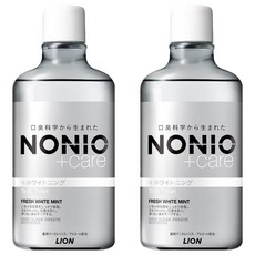 LION 獅王 NONIO 終結口氣漱口水 晶燦亮白 葡萄柚荔枝薄荷香氣 口腔清潔, 600ml, 2瓶