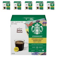 스타벅스 베란다 블렌드 by 네스카페 돌체구스토 캡슐커피, 8.5g, 12개입, 6개