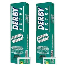 DERBY 雙面刮鬍刀片 不鏽鋼材質 鋒利耐用 舒適刮鬍體驗, 100片, 2盒