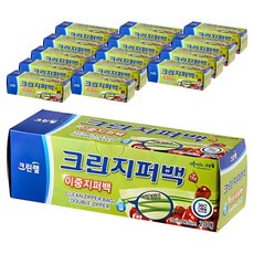 크린랩 크린 이중지퍼백, 소(S), 20개입, 15개