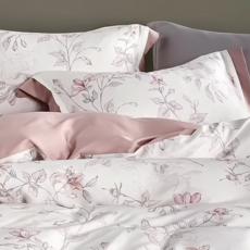 60支100%萊賽爾天絲雙人全鋪棉床包兩用被四件組 - 夏汐·粉, 雙人, 夏汐粉, 床包 + 被套 + 枕套組