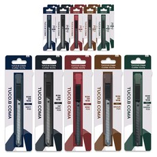 투코비 코마 컴포트그립 특수코팅 블랙날 커터칼 5종세트, 혼합색상, 3세트