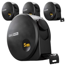 델리 고정밀 탄소강 미끄럼방지 줄자 19mm, 5m, 4개