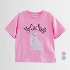 ILoveJ 女童透氣我的可愛朋友貓咪短袖T恤
