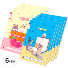 DADA 花生家族 8格習字纖薄國小筆記本 2款 x 5入組, 混色, 6套