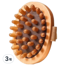 뷰리끄 간편 전신 경락 마사지 지압 브러쉬, 나무색, 3개