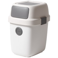 OLIVING 2WAY 圓點分類回收桶 40L, 白色