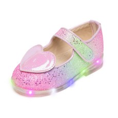 LA STELLA 女童用 Starry Heart LED 兒童發光公主鞋