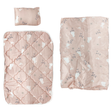 愛北鼻 幼兒園睡墊三件組 枕頭尺寸:29x38cm 睡墊尺寸:75x118cm 涼被尺寸:120x150cm, 粉兔北極熊