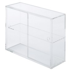MUJI 無印良品 壓克力展示盒 附門 小(25.2 x 8.4 x 18.4cm), 透明色, 2層