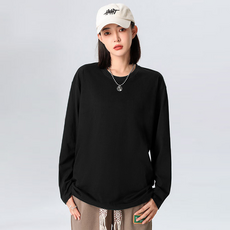 루나걸 여성용 17수 무지 라운드 긴팔 티셔츠 L24FT073006