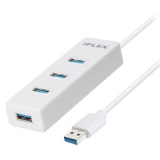 아이플렉스 4포트무전원 3.0 USB허브 KP-4PHU3, 화이트, IPLEX KP-4PHU3 화이트