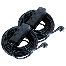 移動式3孔延長線 HJM-YJS163, 10m, 黑色, 2個