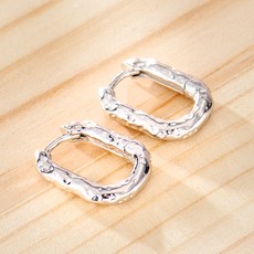 노이드비 여성용 전체순은 925실버 미니 엔틱 타원 원터치링 귀걸이