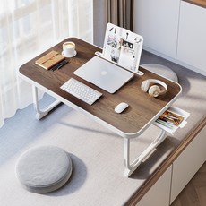 리얼피키X스탠다드리빙 대형 베드테이블, 브라운