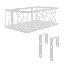 Market Plan 陽台鐵製花盆架, 白色
